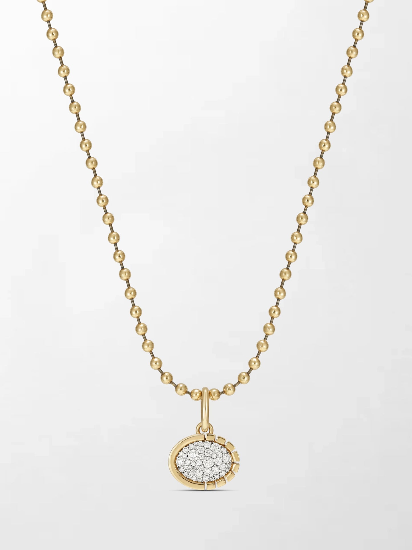 Split Bezel Pavé Pendant with Ball Chain