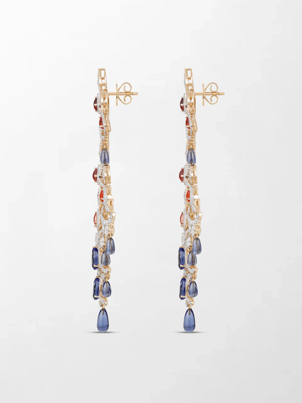 Sapphire Spire Chandelier Earrings