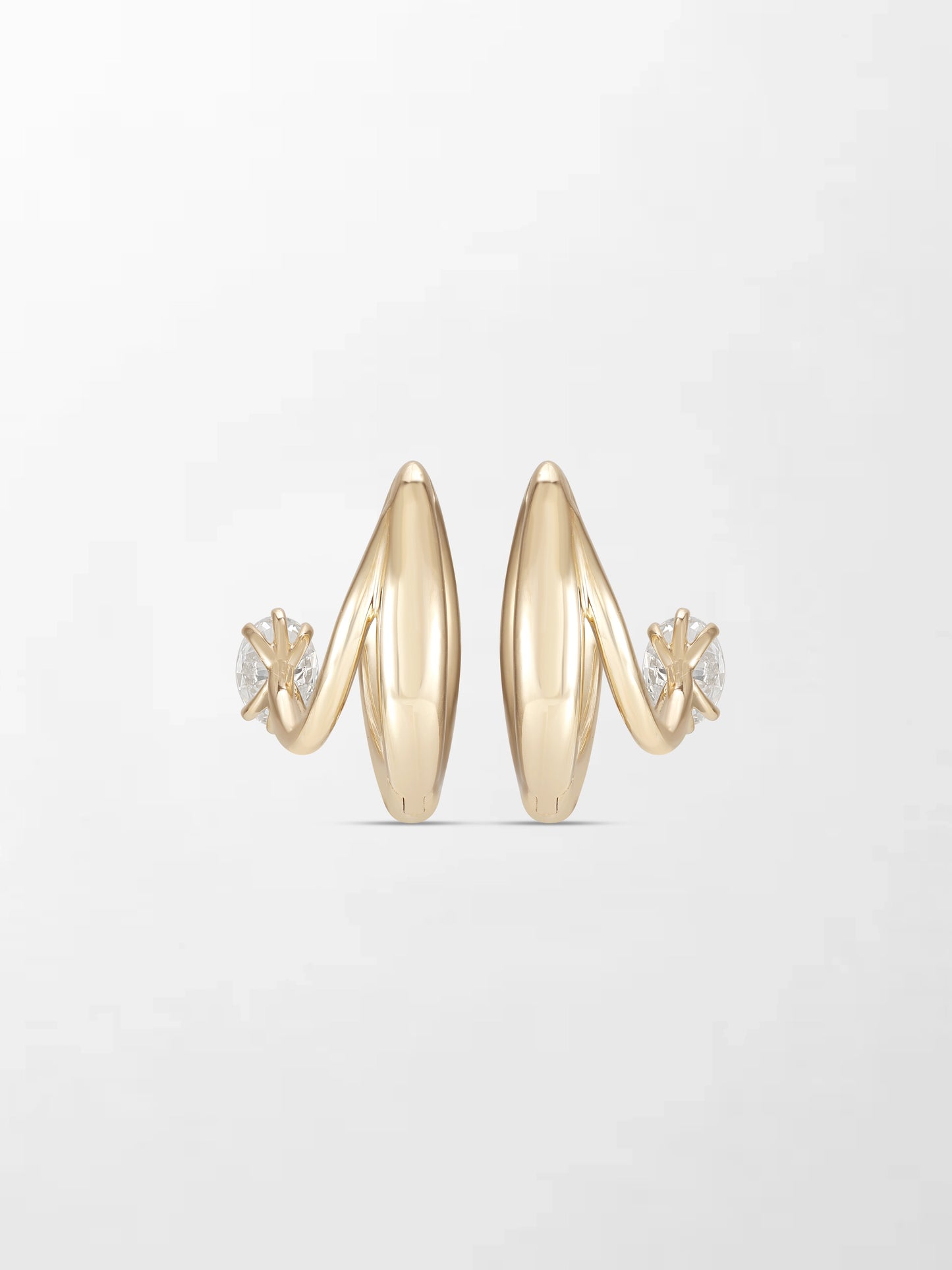 Pavé Oval Diamond Hoops