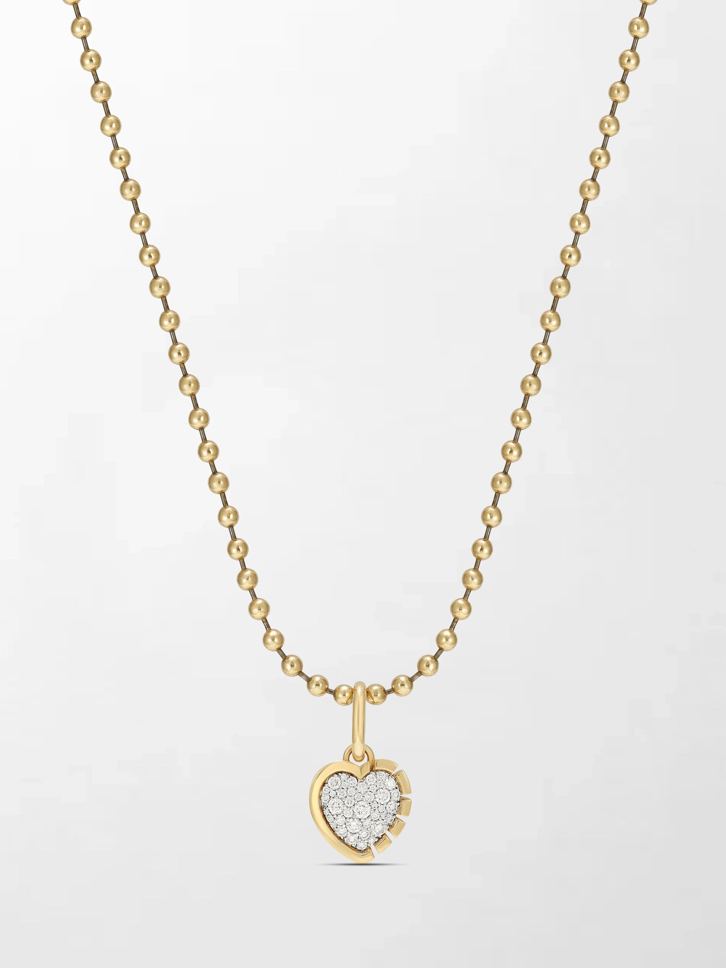 Split Bezel Heartlight Pendant with Ball Chain