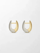 White and Gold Curve Huggies 14K