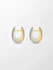 White and Gold Curve Huggies 14K