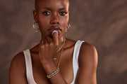 Snow Rondelle Stack Bracelet