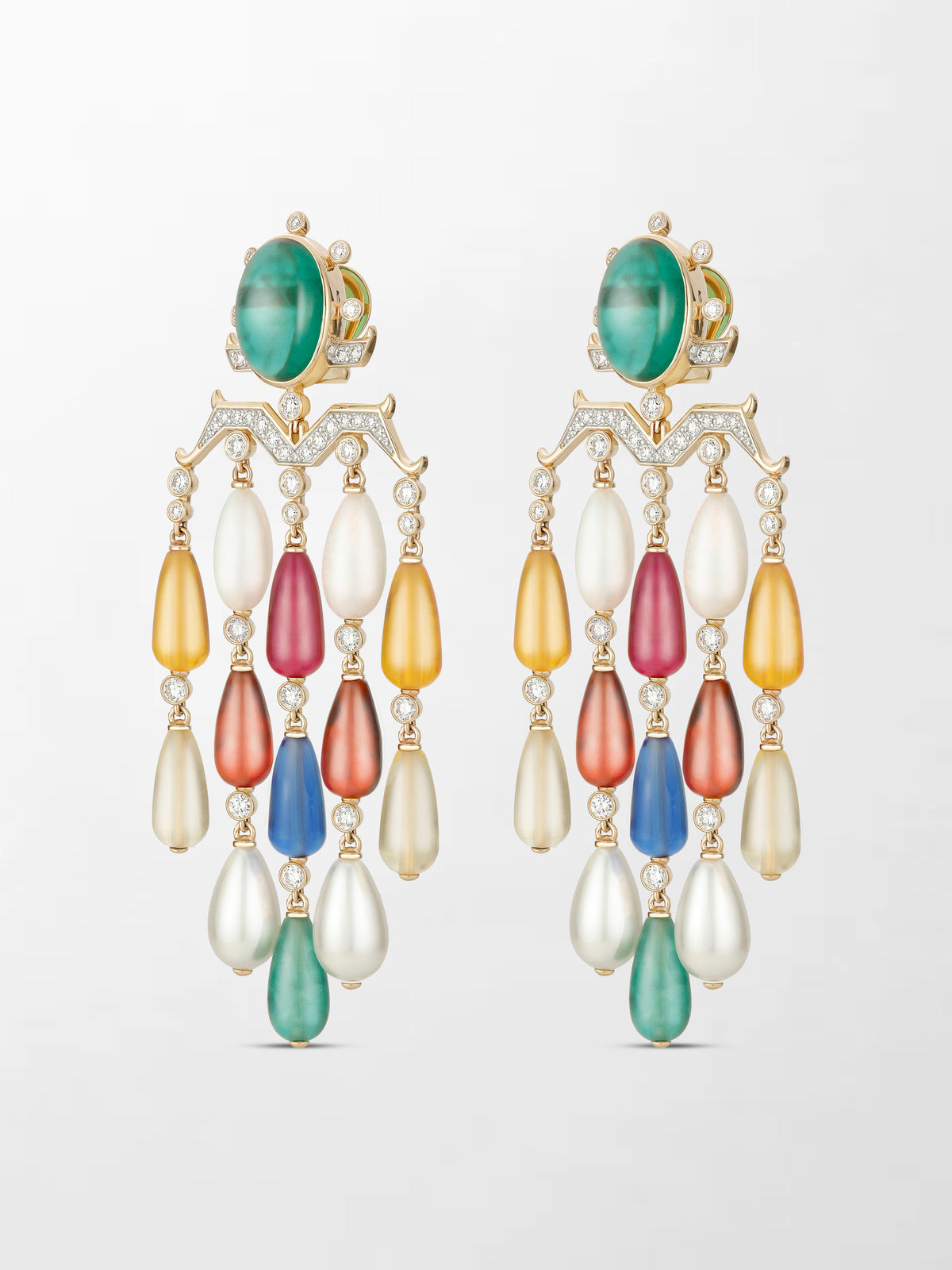 Multigem Lantern Chandelier Earrings
