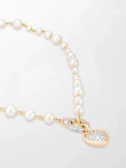 Akoya Pearl Necklace with Split Bezel Heartlight Pendant