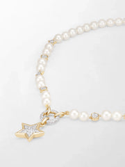 Moonstar Pavé Pearl Necklace