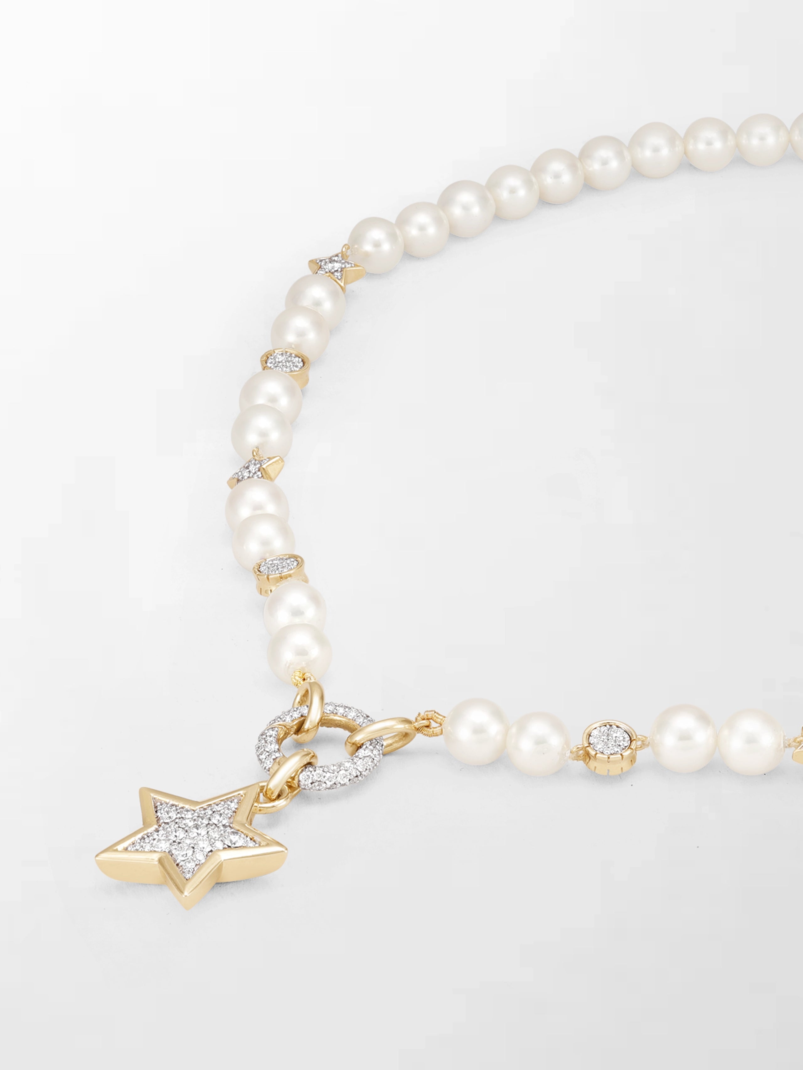 Moonstar Pavé Pearl Necklace