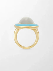 Moonstone Enamel Ring