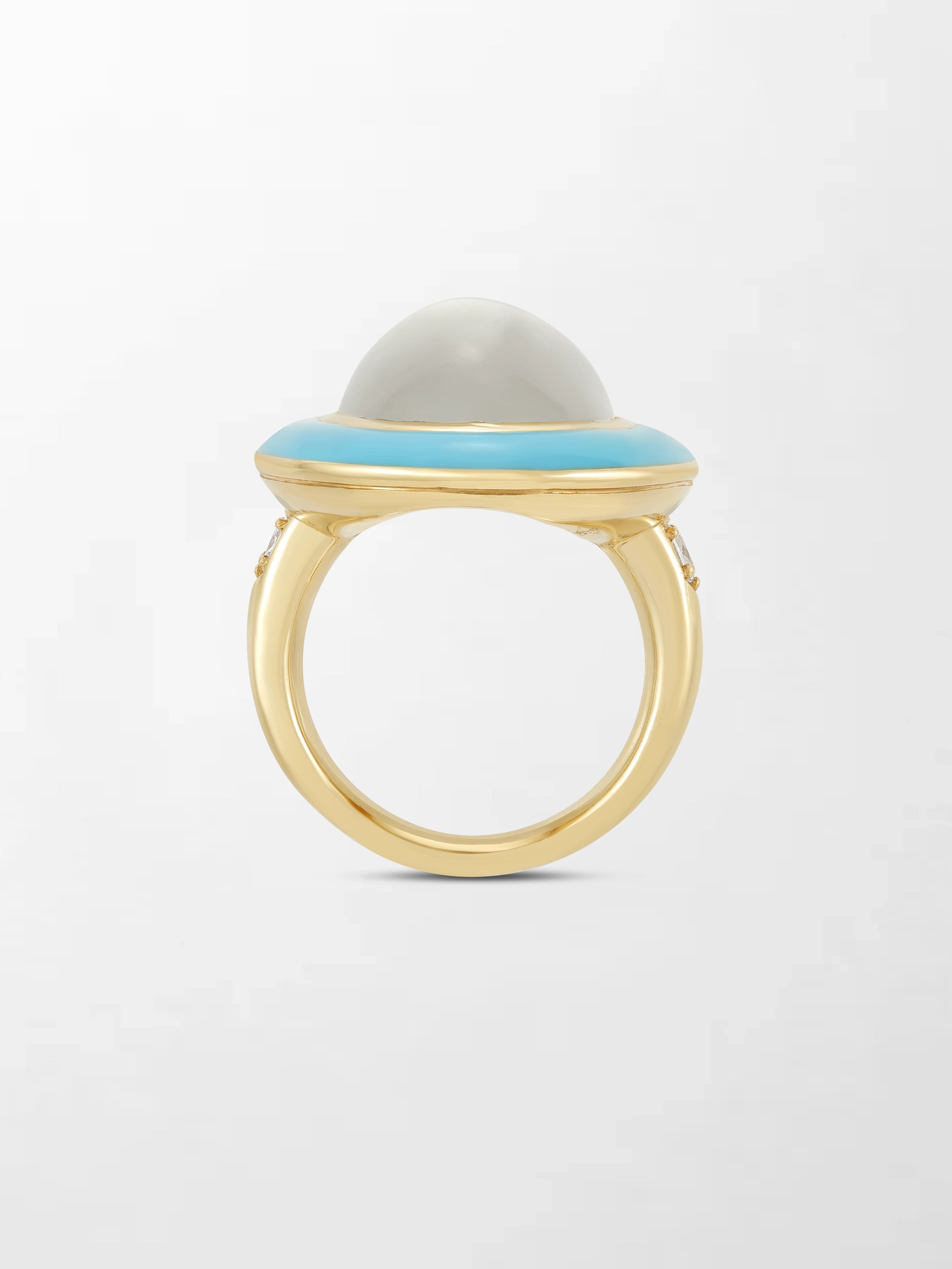 Moonstone Enamel Ring