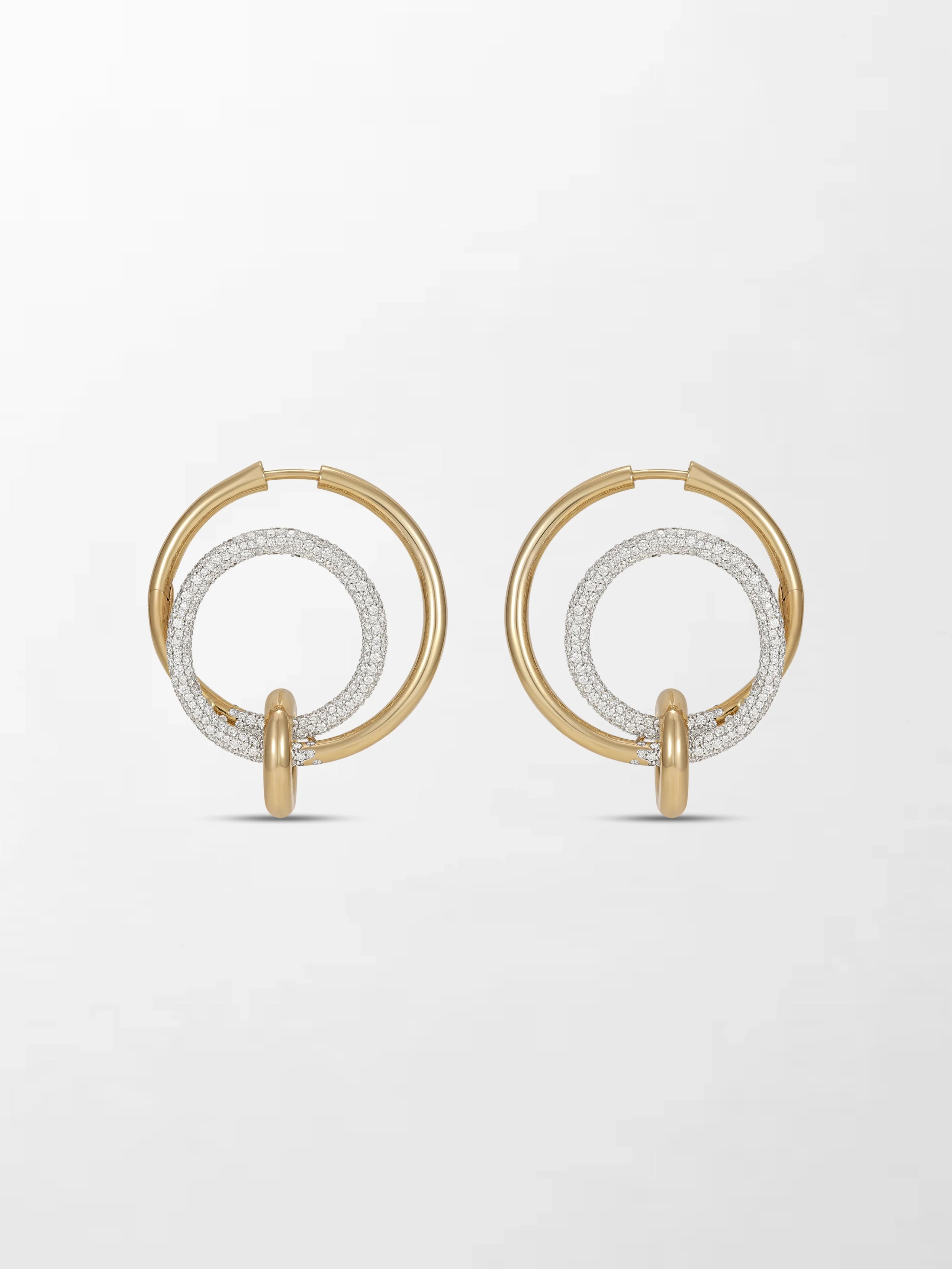 Snow Hoop Drop Earrings