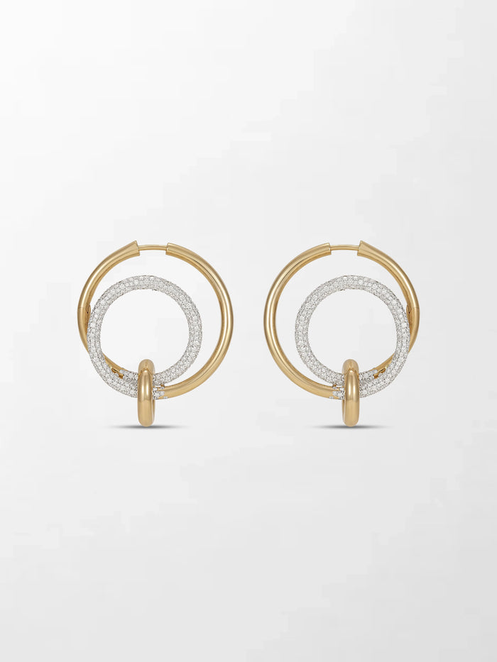 Snow Hoop Drop Earrings