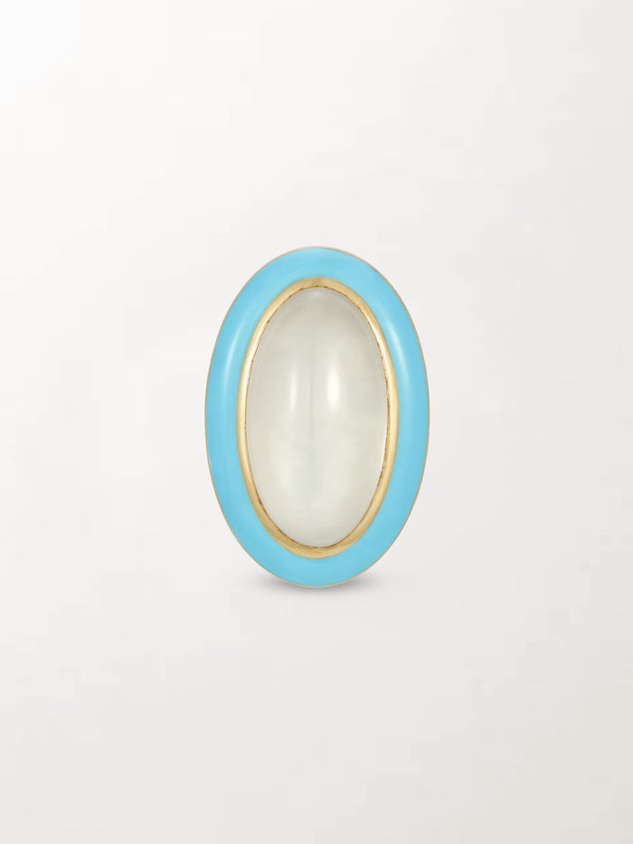 Moonstone Enamel Ring