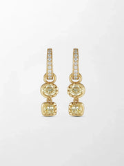 Split Bezel Huggie Drop Earring