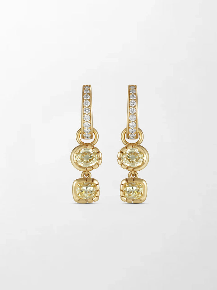 Split Bezel Huggie Drop Earring