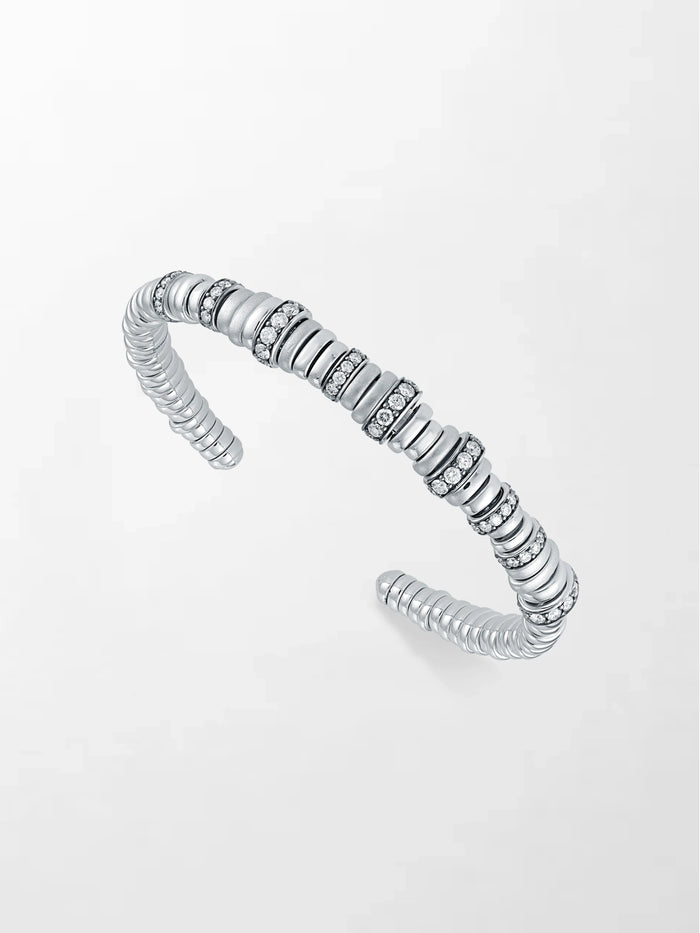 Snow Rondelle Stack Bracelet