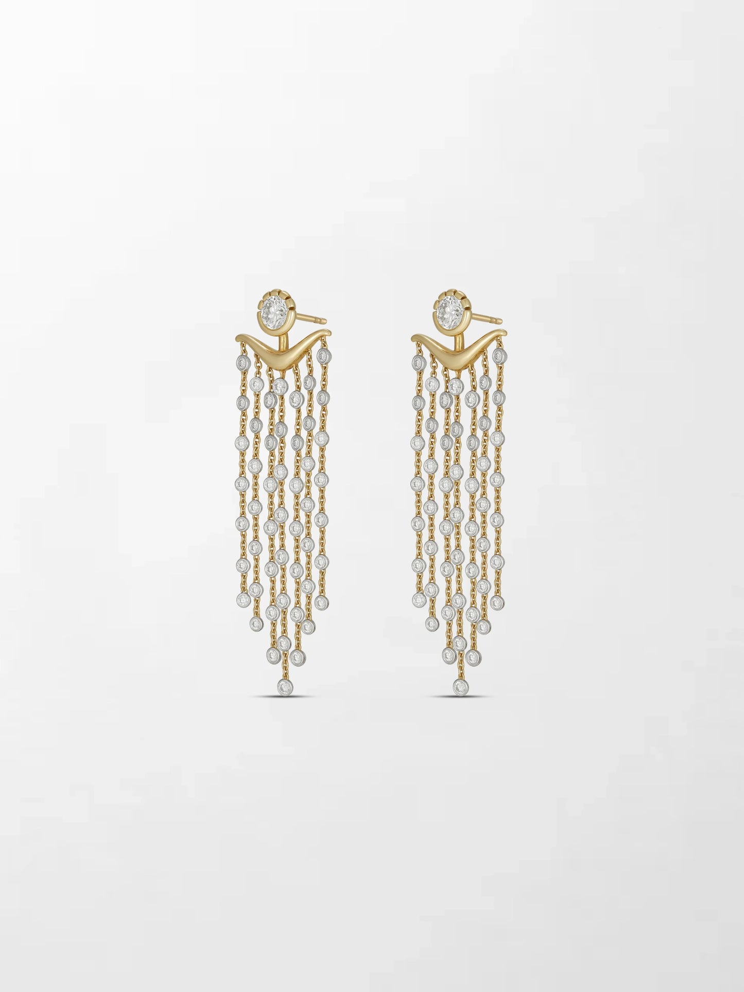 Long Split Bezel Cascade Earring