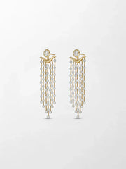 Long Split Bezel Cascade Earring
