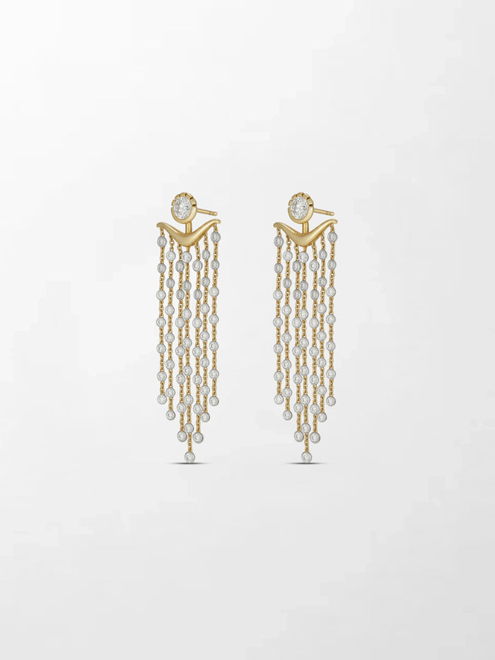Long Split Bezel Cascade Earring