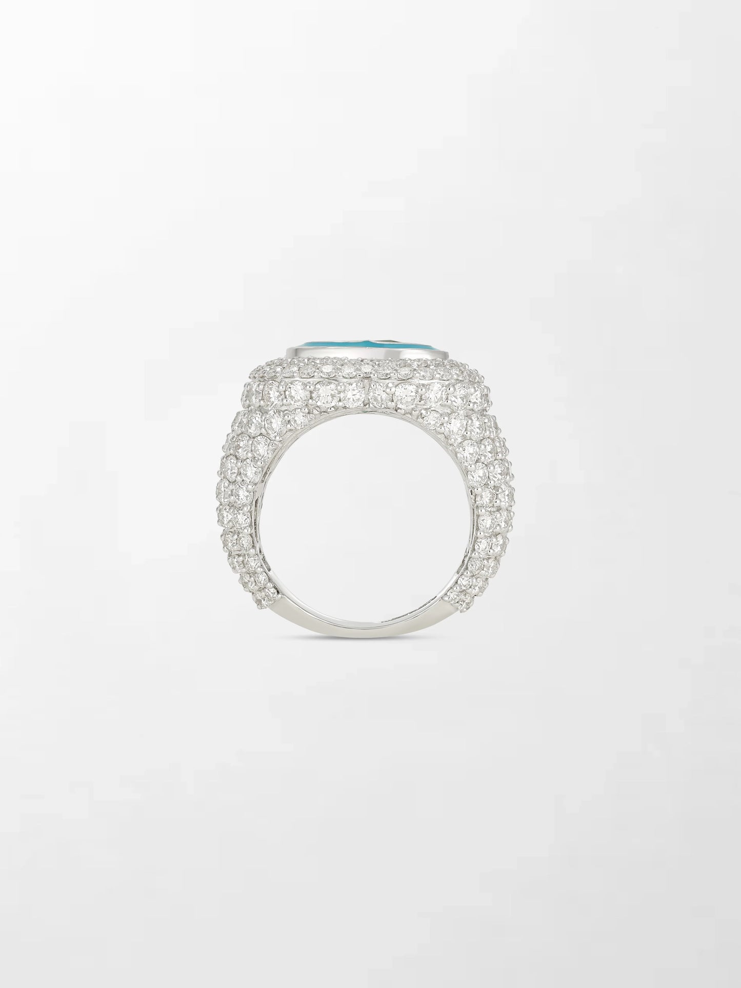 Emerald Heart Pavé Diamond Ring