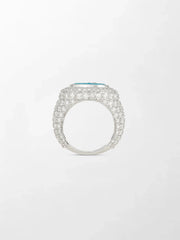 Emerald Heart Pavé Diamond Ring
