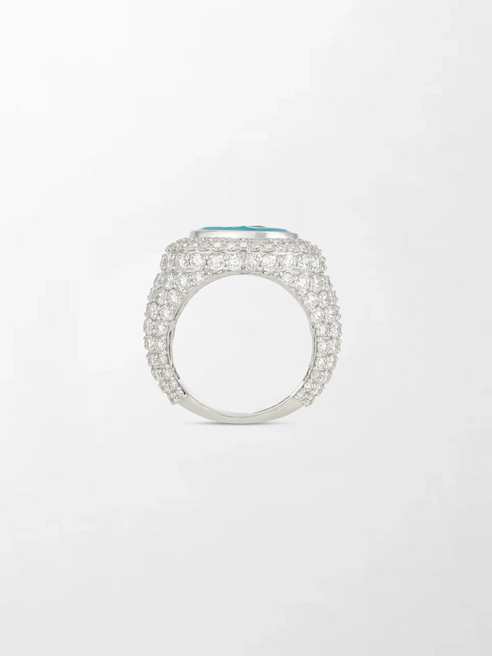 Emerald Heart Pavé Diamond Ring