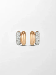 Duo Rose Pavé Huggie