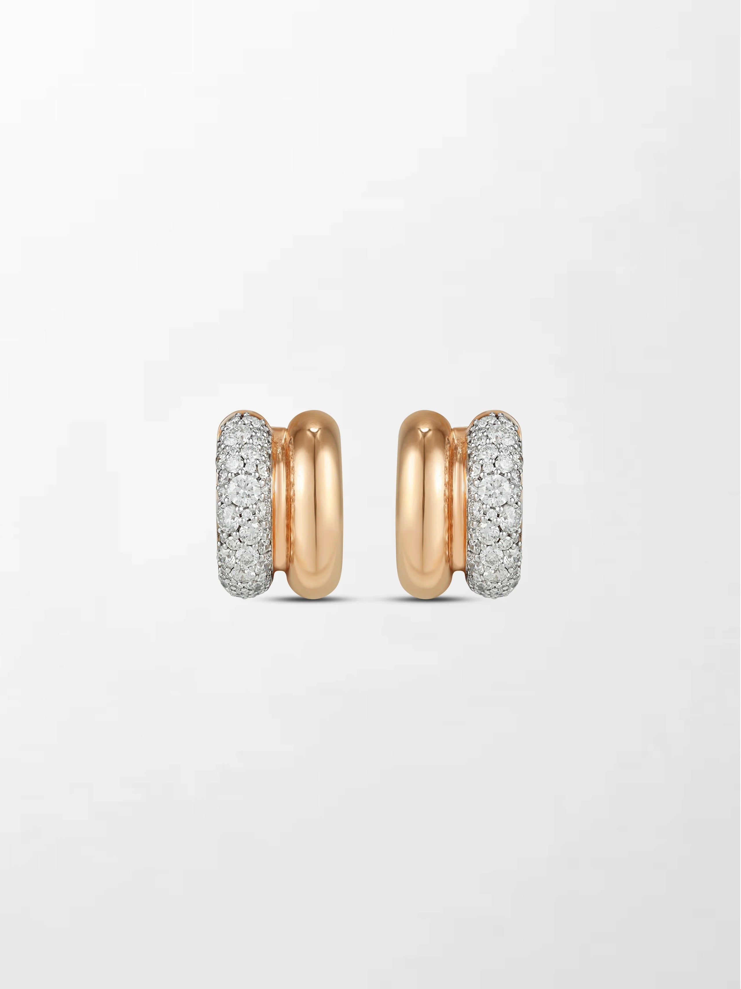 Duo Rose Pavé Huggie