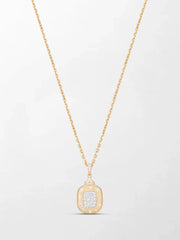 Mixed Shaped Diamond Pendant on Cube Chain