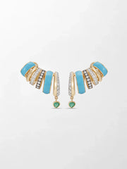 Blue Enamel Heart Emerald Climber