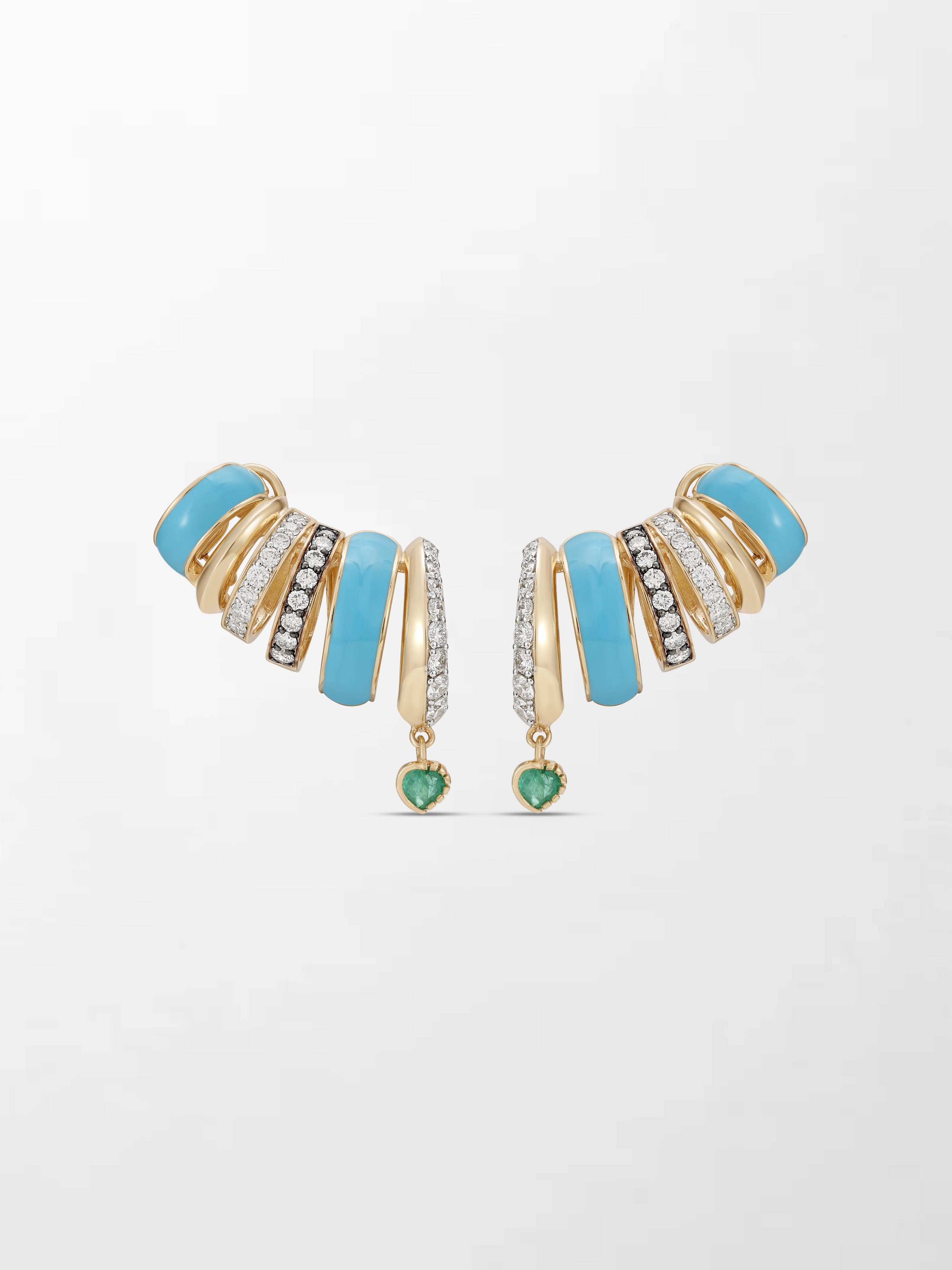 Blue Enamel Heart Emerald Climber