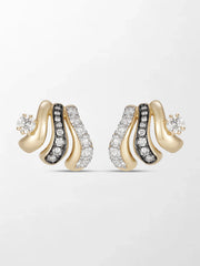 Solitaire Wave Claw Earring