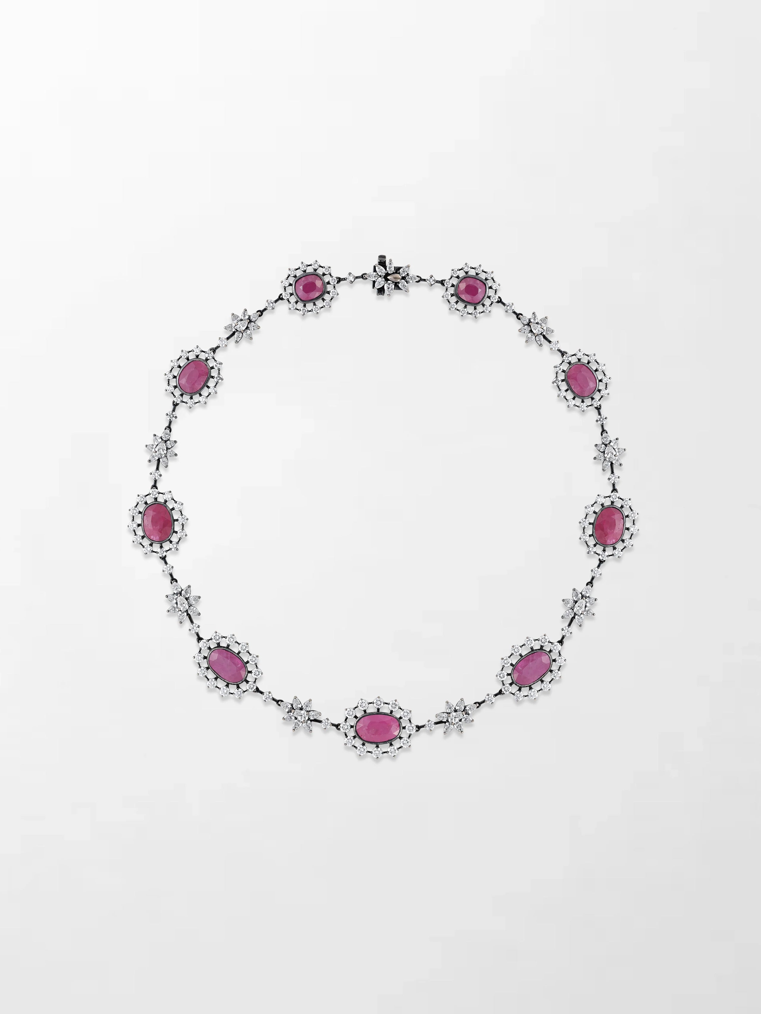 Black Rose Ruby Necklace