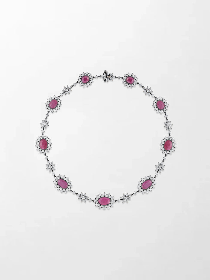 Black Rose Ruby Necklace