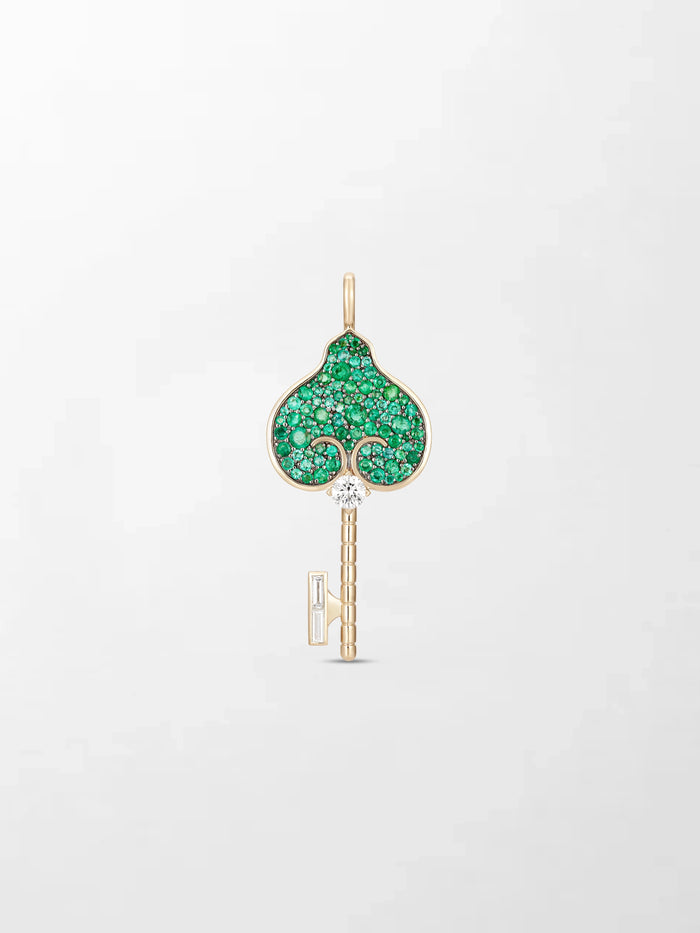 Emerald Heart Key Pendant