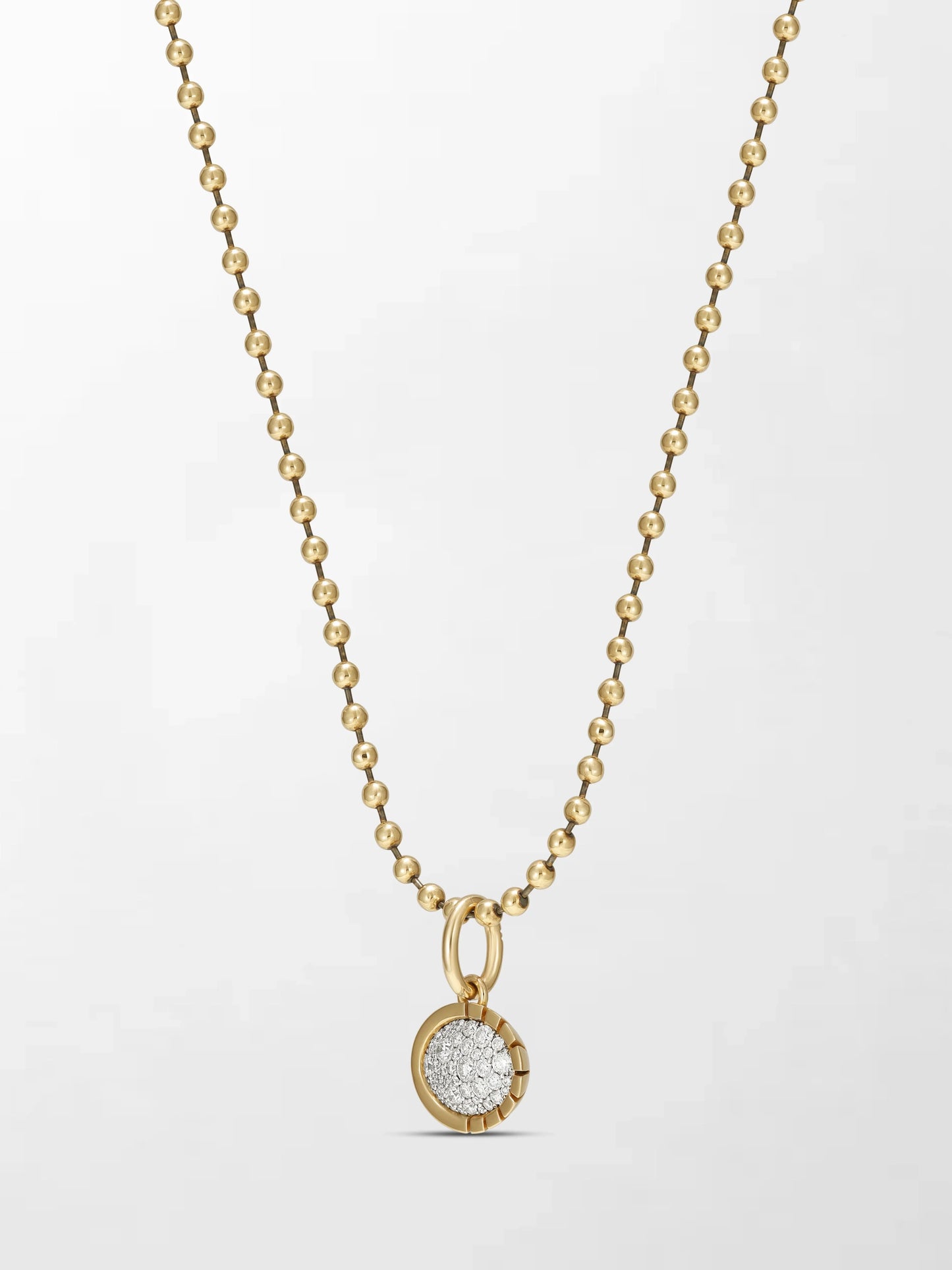 Split Bezel Pavé Pendant with Ball Chain