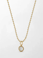 Split Bezel Pavé Pendant with Ball Chain