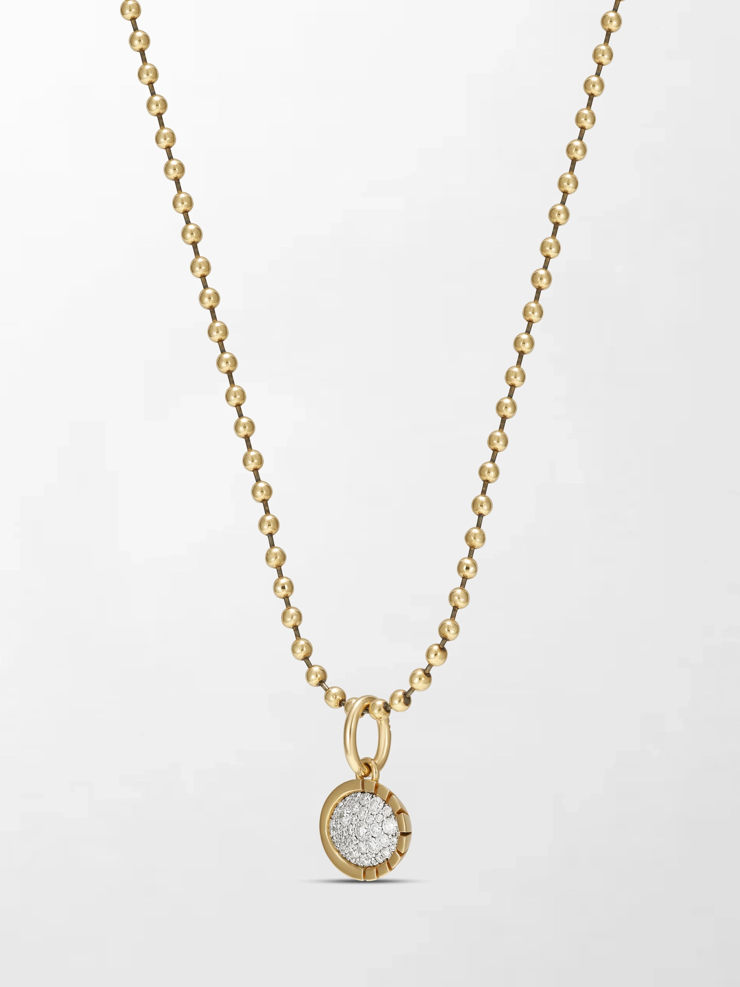 Split Bezel Pavé Pendant with Ball Chain