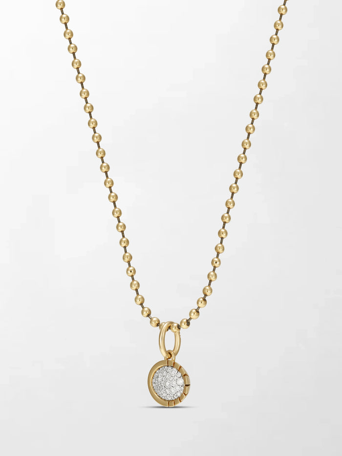 Split Bezel Pavé Pendant with Ball Chain