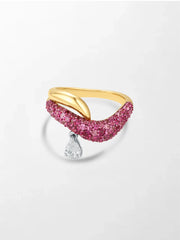 Wave Pear Drop Ring