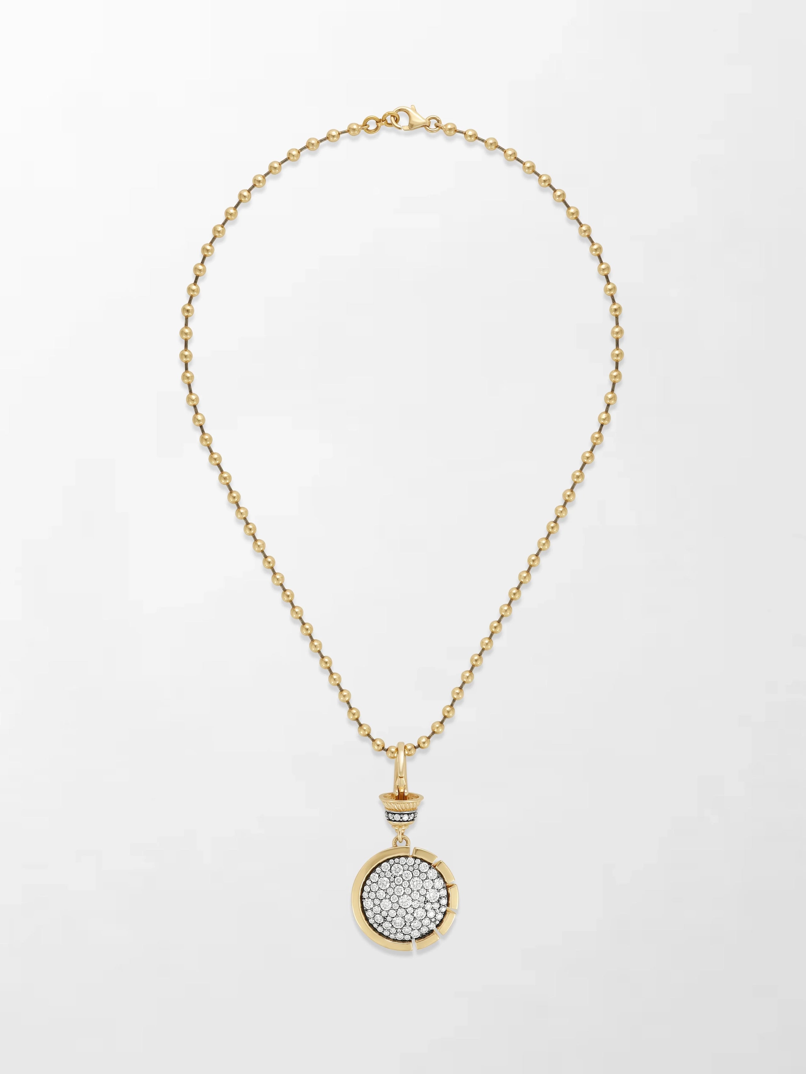 Split Bezel Midnight Pendant with Ball Chain