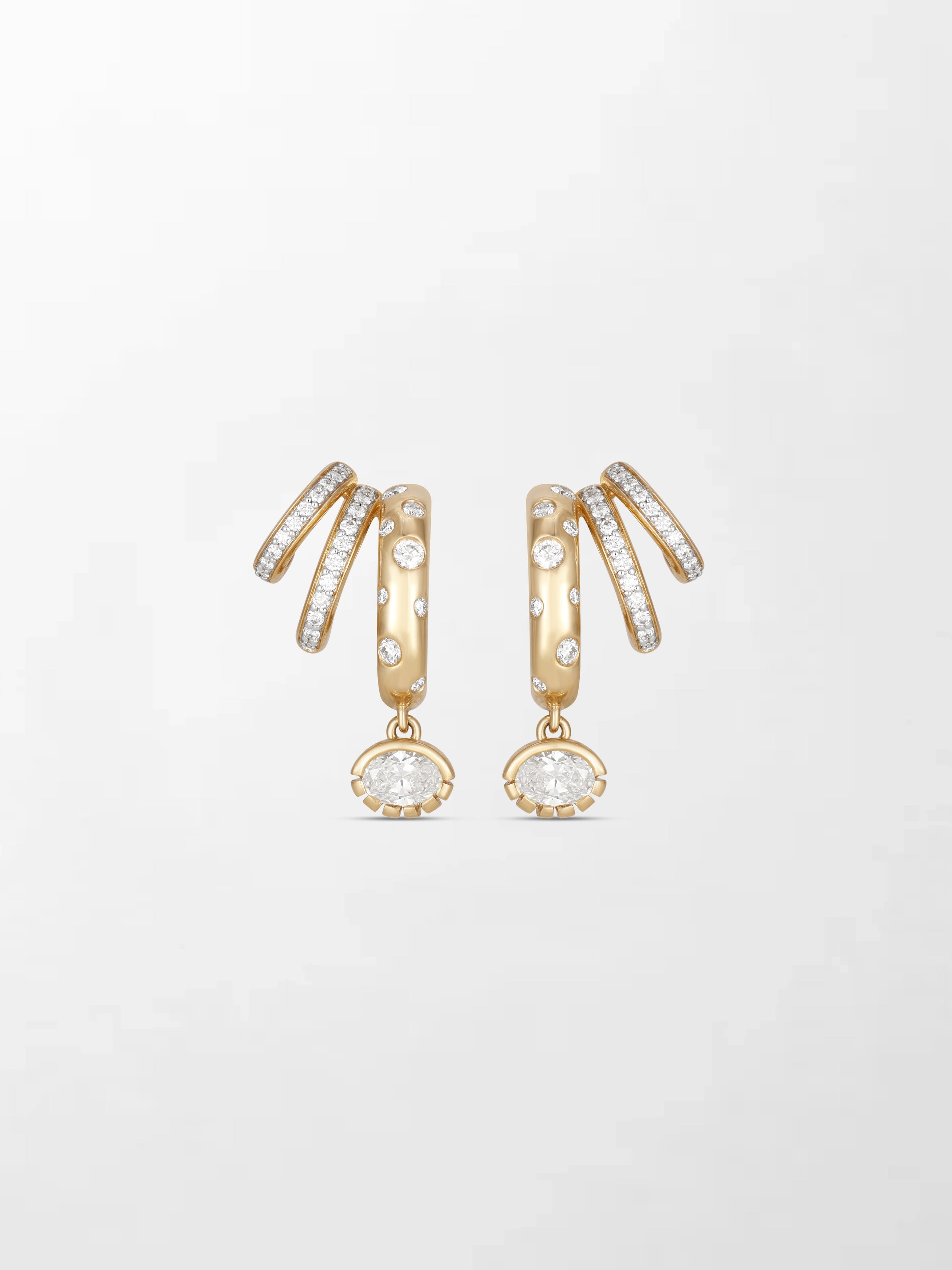 Polkadot Claw Diamond Earrings