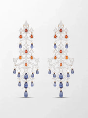 Sapphire Spire Chandelier Earrings