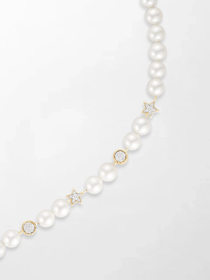 Moonstar Pavé Pearl Necklace