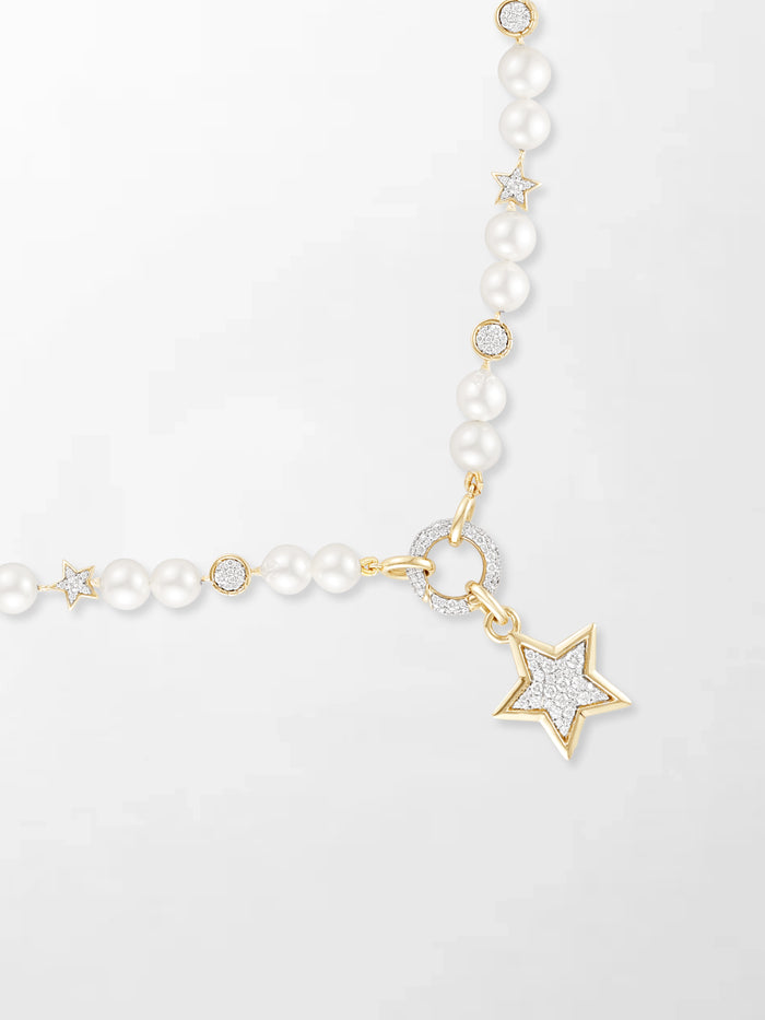 Moonstar Pavé Pearl Necklace