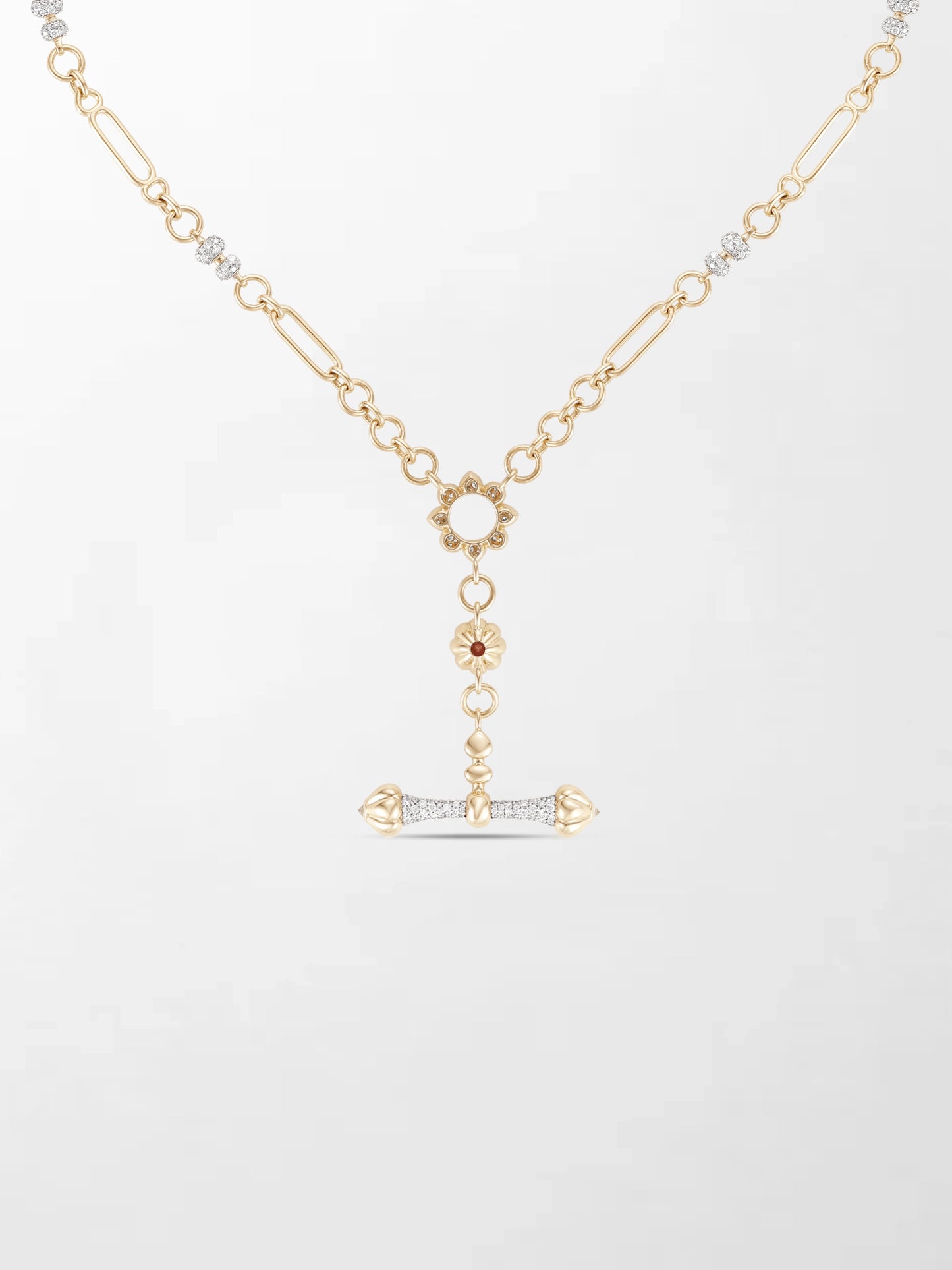 Pink Tourmaline T-Bar Chain