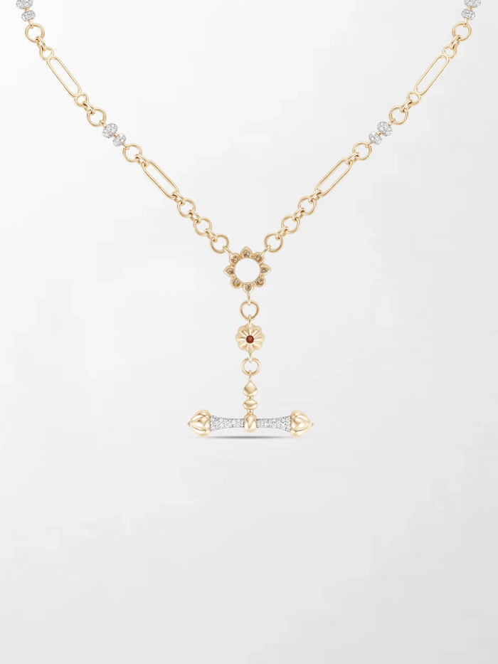 Pink Tourmaline T-Bar Chain