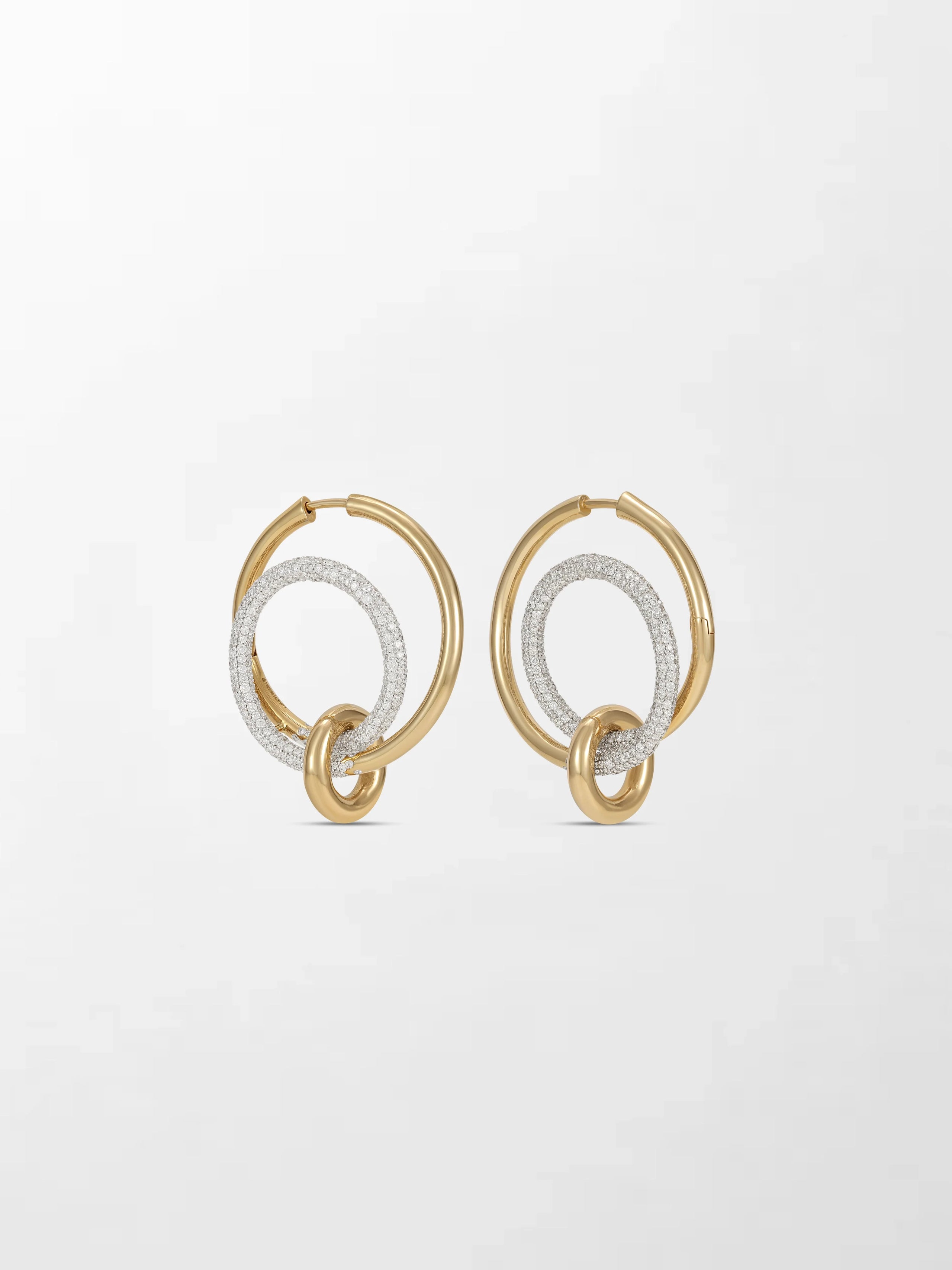 Snow Hoop Drop Earrings