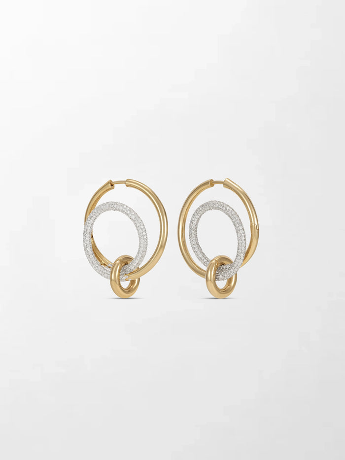 Snow Hoop Drop Earrings