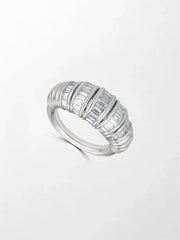 Snow Tapered Baguette Ring