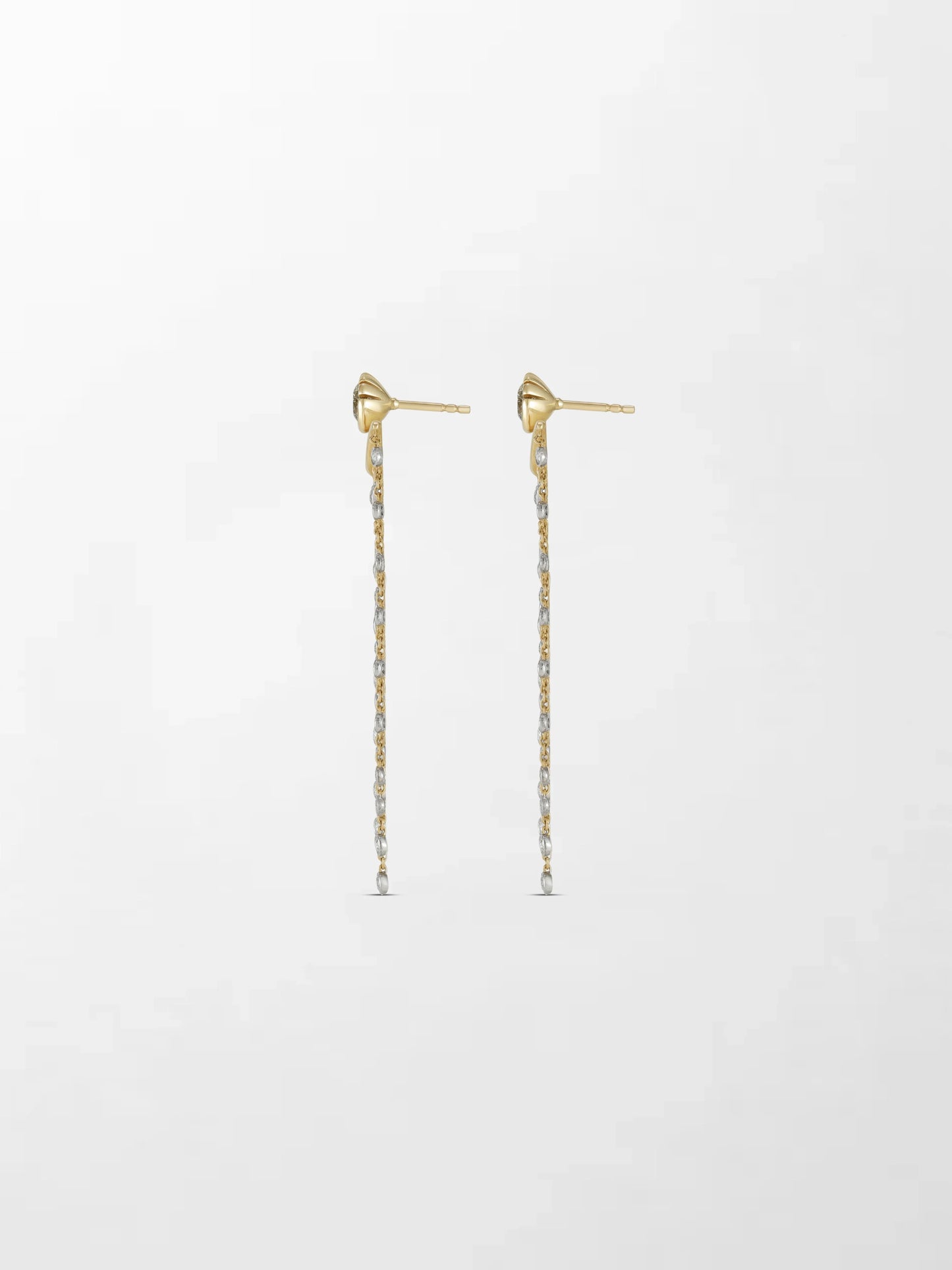 Long Split Bezel Cascade Earring